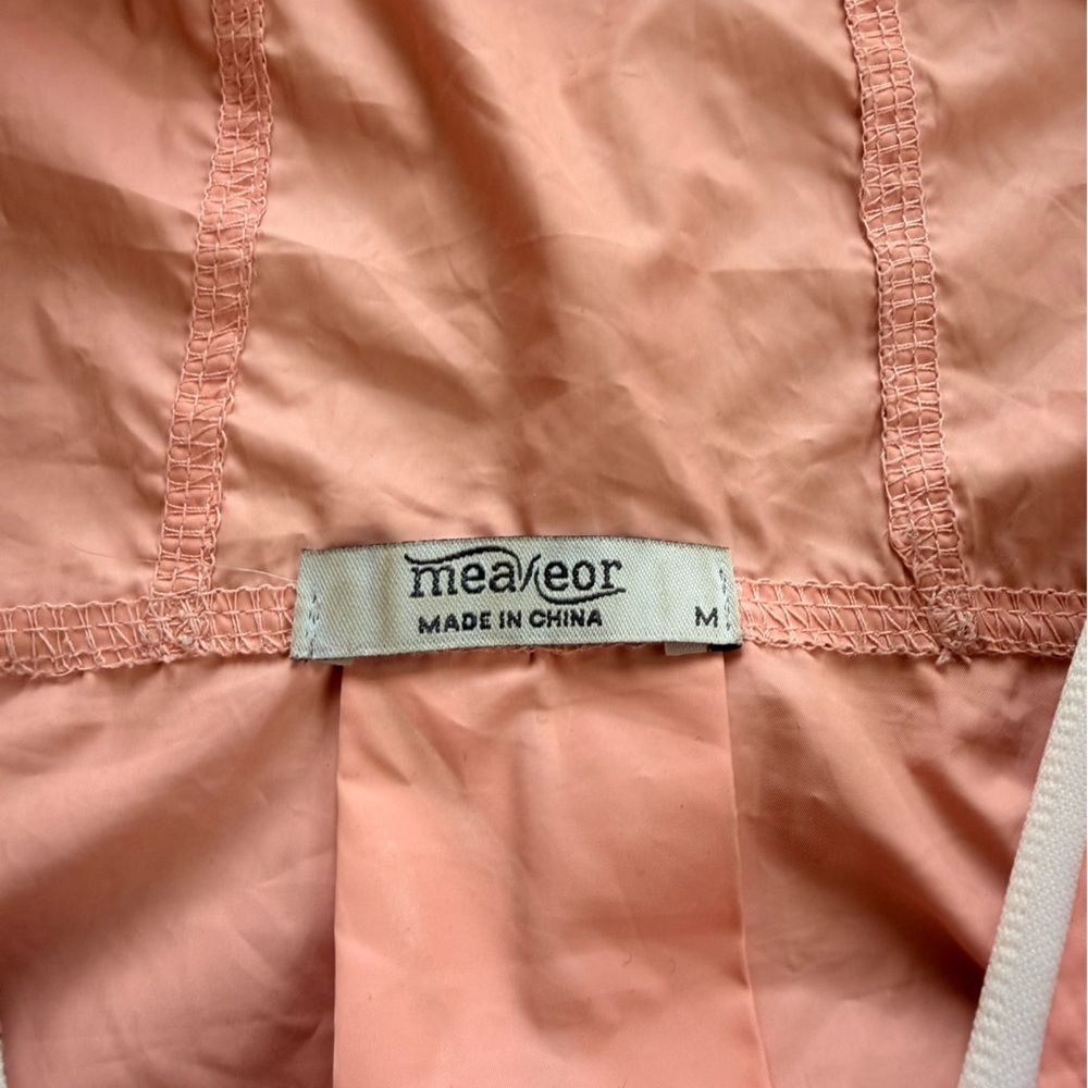 Meaveor Peach and Gray Colorblock Light Weight Rain Windbreaker Jacket Size M - Picture 2 of 8